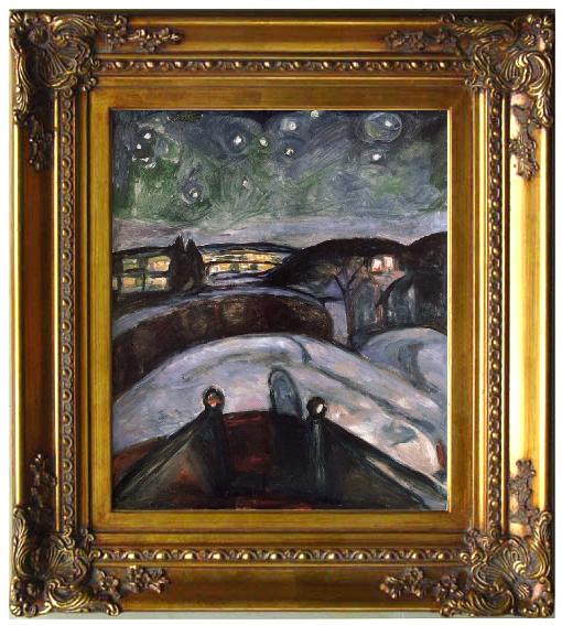framed  Edvard Munch Starry Night, Ta057